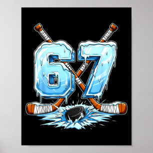 Poster 67 Hockey Gotejamento Número Estilo de Meme Engraç