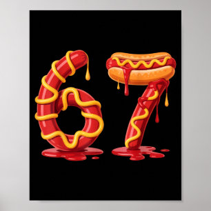 Poster 67 humor de cachorro-quente para foodies diversão