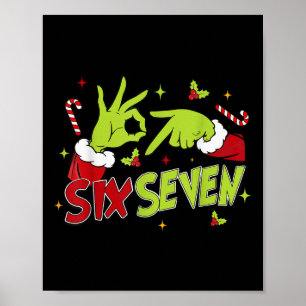 Poster 67 Humor de Meme 6-7 Divertido Seis Sete Natal