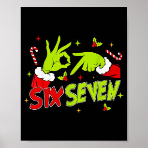 Poster 67 Humor de meme 6-7 Divertido Seis Sete Natal