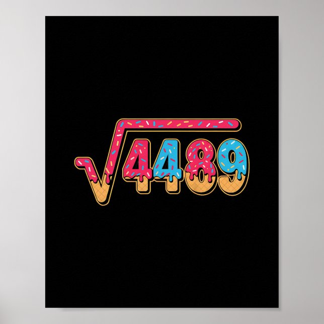 Poster 67 Ice Cream Drip Meme Math Teacher School Square  (Frente)