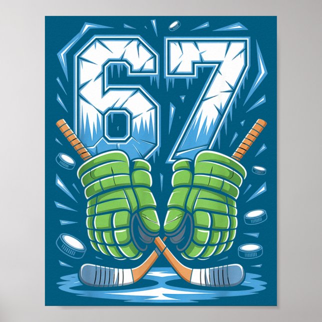 Poster 67 Ice Cream Drip Meme Six Seven Gen Alpha Slang  (Frente)