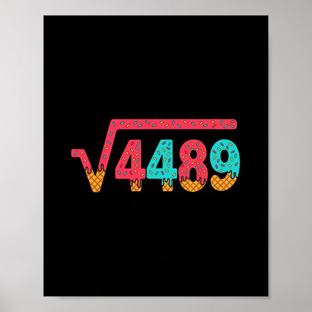 Poster 67 Ice Cream Drip Meme Square Root 4489 Slang Math (Frente)