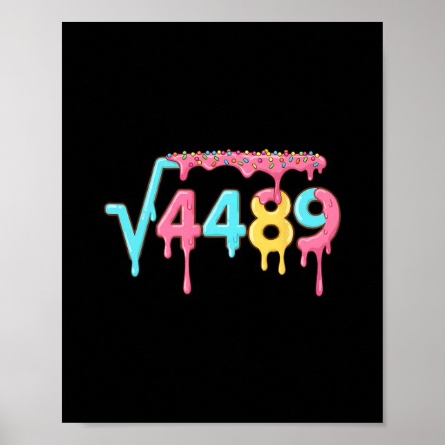 Poster 67 Ice Cream Drip Meme Square Root 4489 Slang Math (Frente)