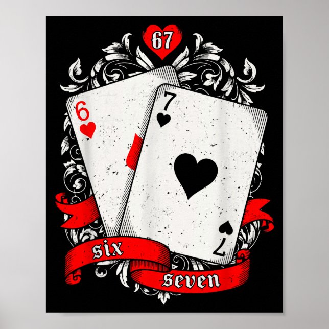 Poster 67 Ker Meme Card Art Mão Sortuda Estética Retro De (Frente)