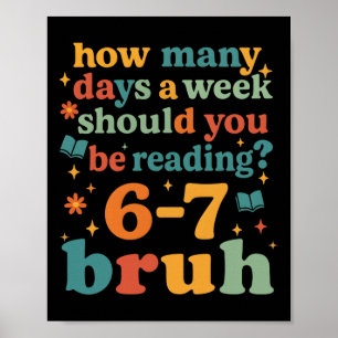 Poster 67 Leitura Ela Professor Retro Bibliotecário 6 7 M