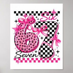 Poster 67 Leopardo Xadrez Seis Sete Meme 6-7 Professores 