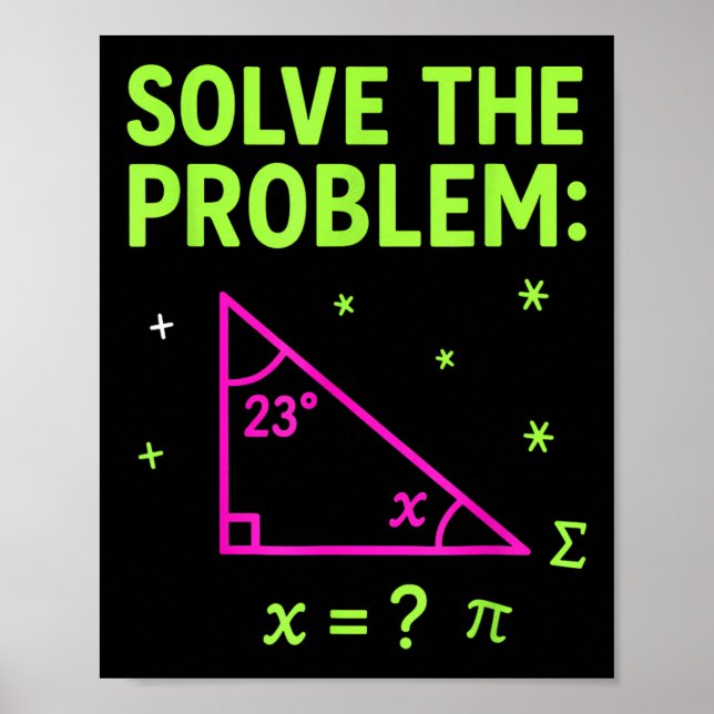 Poster 67 Math Meme Solve The Problem Funny Teachers Stud (Frente)