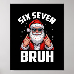 Poster 67 Meme 6 7 Natal Engraçado Papai Noel Rock On Sei