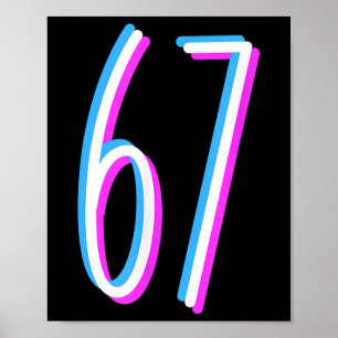 Poster 67 Meme 6 7 Seis Sete Fantasia de Número