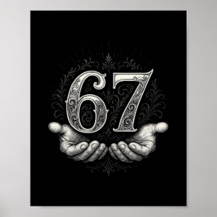 Poster 67 Meme 6 7 Seis Sete Mãos Engraçado Gíria Gen Alp