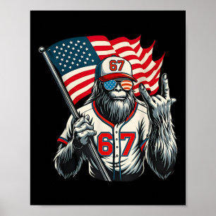Poster 67 Meme Bigfoot Engraçado Seis Sete Gíria Gen Alph