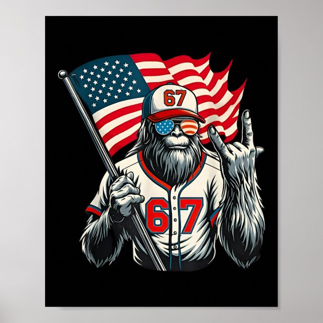 Poster 67 Meme Bigfoot Engraçado Seis Sete Gíria Gen Alph (Frente)