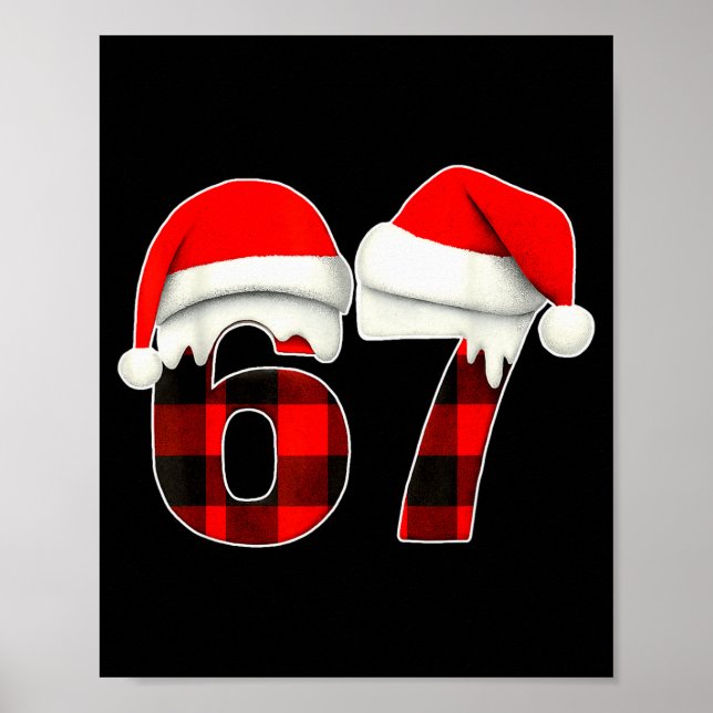 Poster 67 Meme Brainrot Roupas de Natal Xmas Plaid Divert (Frente)