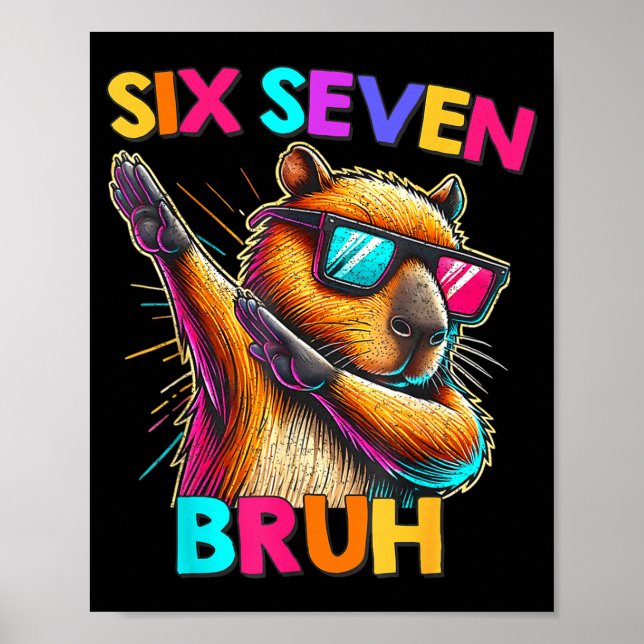 Poster 67 Meme Capybara Six Seven Bruh Capybara Kids Boys (Frente)