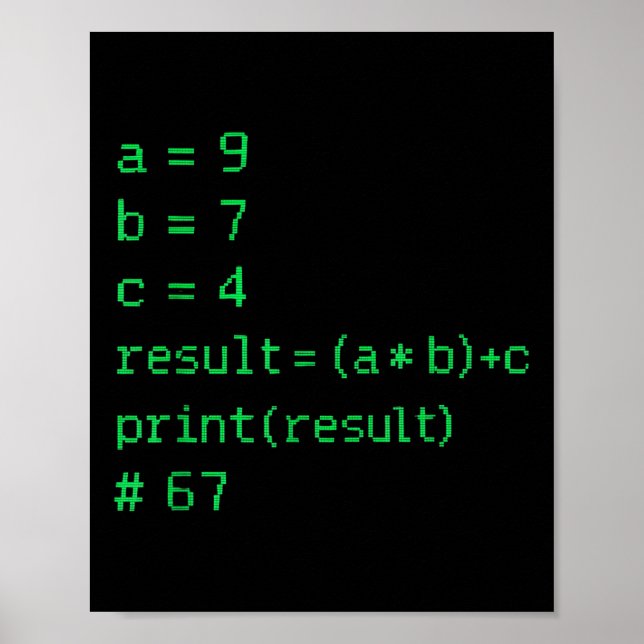 Poster 67 Meme Código Python Resultado Humor Geek Seis Se (Frente)