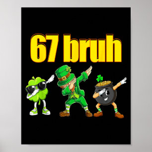 Poster 67 meme dabbing leprechaun trevo ouro pote st