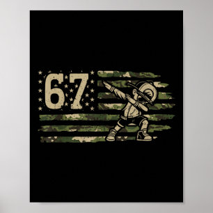 Poster 67 Meme Dabbing Menino Camuflagem EUA Bandeira Ame