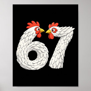 Poster 67 Meme de Frango Seis Sete Engraçado Crianças Ado