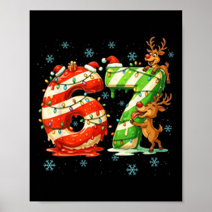 Poster 67 Meme de Natal 6 7 Números Seis Sete Geração Z A