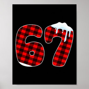 Poster 67 Meme de Natal 6 7 Números Seis Sete Natal Diver