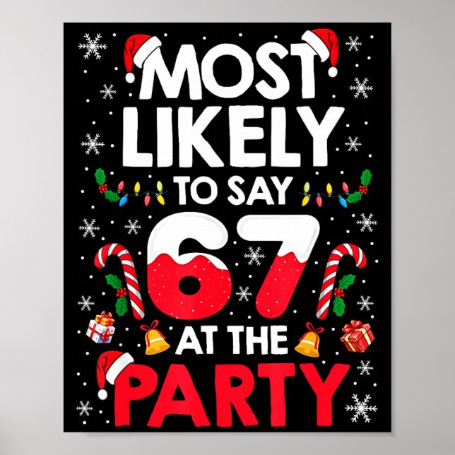 Poster 67 Meme de Natal Engraçado Provavelmente Diz 67 No (Frente)
