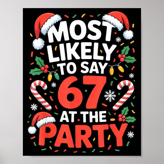 Poster 67 Meme de Natal Engraçado Provavelmente Diz 67 No (Frente)