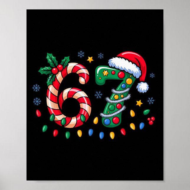 Poster 67 Meme de Natal Six Seven Xmas Engraçado Rapazes  (Frente)