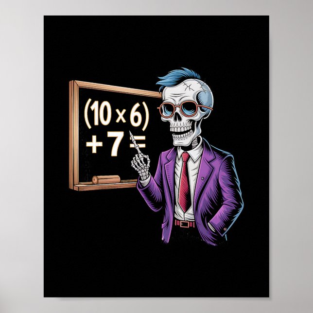 Poster 67 Meme de Professor de Matemática Brainrot Seis S (Frente)