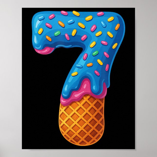 Poster 67 Meme de Sorvete Drip Engraçado Six Seven Geraçã (Frente)