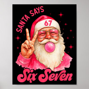 Poster 67 Meme Divertido Feliz Natal Papai Noel Diz Seis