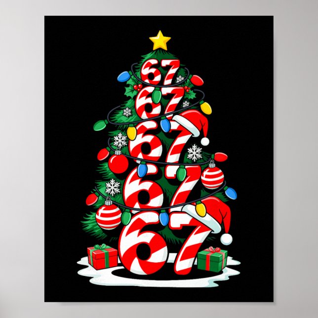 Poster 67 Meme Divertido Seis Sete Luzes De Natal Árvore  (Frente)