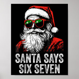 Poster 67 Meme Divertido Seis Sete Natal 6-7 Meme Papai N