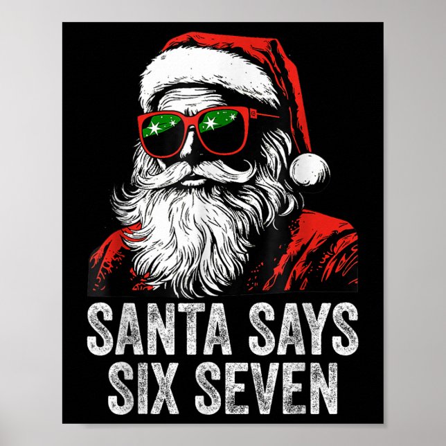 Poster 67 Meme Divertido Seis Sete Natal 6-7 Meme Papai N (Frente)