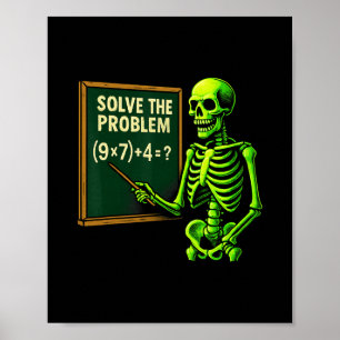 Poster 67 Meme do Halloween de Matemática Esqueleto Para