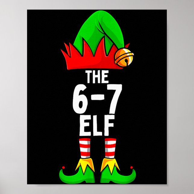 Poster 67 Meme Elf Christmas Matching Family 6-7 Brainrot (Frente)