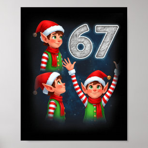 Poster 67 Meme Elfo Uivando Para a Lua Paródia Engraçado