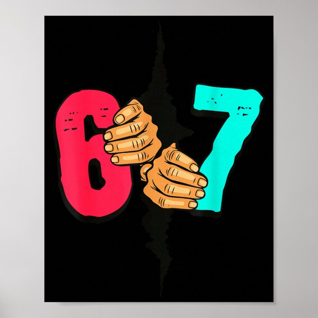 Poster 67 Meme Engraçado Seis Sete Geração Alpha Gíria Na (Frente)