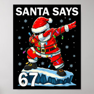 Poster 67 Meme Engraçado Seis Sete Natal 6-7 Meme Papai N