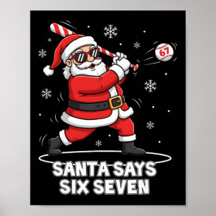 Poster 67 Meme Engraçado Seis Sete Natal 6-7 Meme Papai N