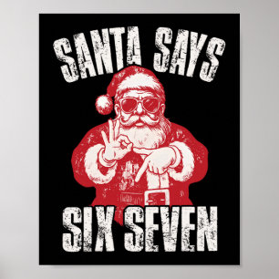 Poster 67 Meme Engraçado Seis Sete Natal 6-7 Meme Papai N