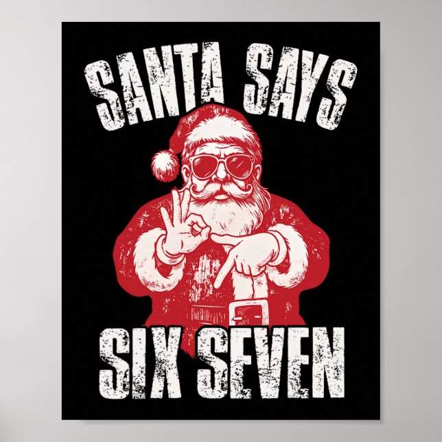 Poster 67 Meme Engraçado Seis Sete Natal 6-7 Meme Papai N (Frente)
