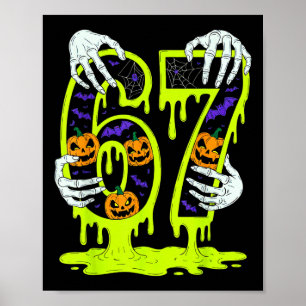 Poster 67 Meme Esqueleto Tendência Halloween Divertido Se
