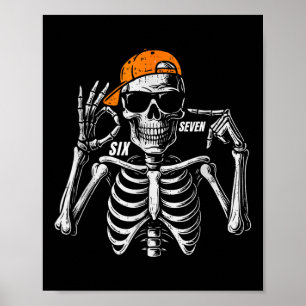 Poster 67 Meme Esqueleto Tendência Halloween Divertido Se