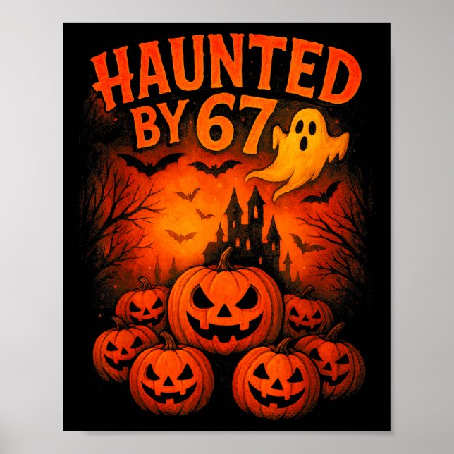 Poster 67 Meme Fantasma de Moda no Halloween Divertido Si (Frente)