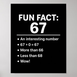 Poster 67 Meme Fato Divertido - Seis Sete Geração Alpha Z