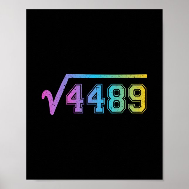 Poster 67 Meme Fun Square Root 4489 Teen Six Seven Math T (Frente)