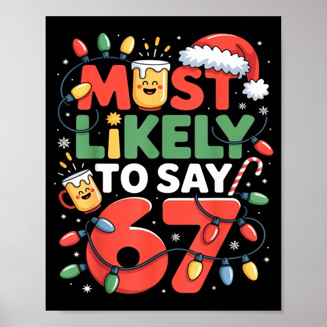 Poster 67 Meme Funny Christmas Meme Design Most Likely To (Frente)