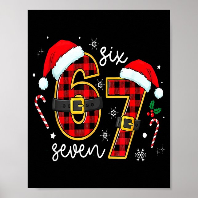 Poster 67 Meme Funny Christmas Red Plaid Xmas Pajamas Sla (Frente)