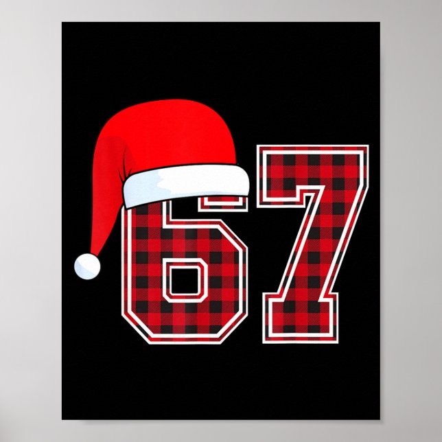 Poster 67 Meme Funny Christmas Red Plaid Xmas Pajamas Sla (Frente)